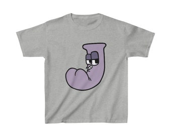 Alphabet Lore Letter J "J" Tee Shirt T-Shirt Soft Heavy Cotton ABC's YouTube Quality Printed Multiple Colors To Choose From FREE SHIPPING