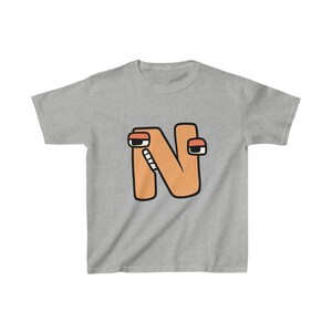 Alphabet Lore Letter N &quot;N&quot; Tee Shirt T-Shirt Soft Heavy Cotton ABC&#39;s YouTube Quality Printed Multiple Colors To Choose From FREE SHIPPING