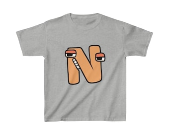 Alphabet Lore Letter N Kids T-Shirt, YouTube ABCs