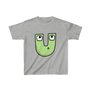 Alphabet Lore Letter U &quot;U&quot; Tee Shirt T-Shirt Soft Heavy Cotton ABC&#39;s YouTube Quality Printed Multiple Colors To Choose From FREE SHIPPING