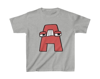 Camiseta infantil con la letra A del alfabeto, algodón suave, YouTube