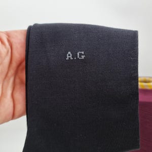 Personalized Black Big Size Mercerized Crew Premium Quality Socks, Suit Embroidered Socks, Groomsmen Gift, Set of 3 Pairs, Weeding Day Socks