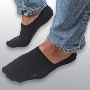 Personalized Black No-Show Bamboo Socks,  Soft, Breathable -Sustainable Gift, Elegant Gift, 3 Pairs  Socks