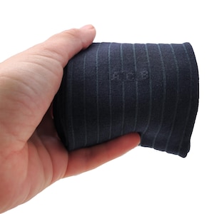 Customized Crew Navy Blue Striped Bamboo Socks, Set of 3 Sock, Plain High Quality Soft Socks, Fully Customized Socks, Perfect Gift for Man
