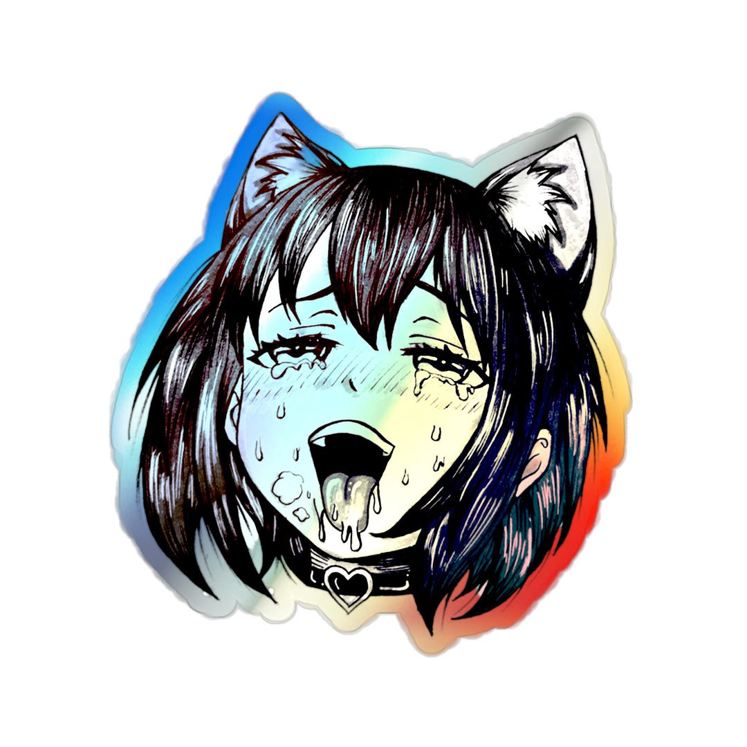 Holographic Die-cut Ahegao Stickers - Etsy