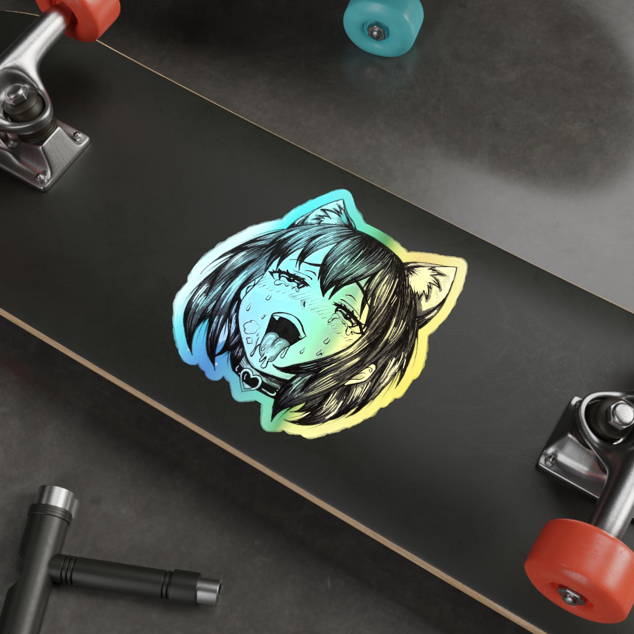 Holographic Die-cut Ahegao Stickers - Etsy
