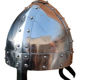 Middeleeuwse Normandische Vikinghelm met de hand gesmeed 18G zachtstalen pantser, perfect voor LARP, SCA, cosplay en verzamelaars, Vaderdagcadeau