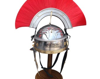 Romeinse Centurion-helm met rode pluim Zachtstalen gladiatorpantser voor LARP-reconstructiekostuum voor Halloween-cadeau