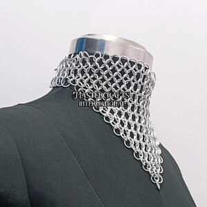 Aluminum Chainmail Necklace Medieval Choker Renaissance Faire Jewelry LARP Cosplay Accessory Festival Outfit Halloween Costume Gift image 2