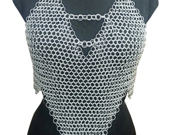 Handmade Aluminum Chainmail Top 10mm Ring Medieval Armor Crop Top Festival Outfit LARP Cosplay Renaissance Faire Costume