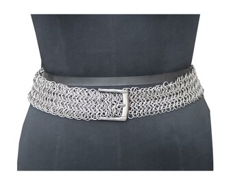 Medieval Mild Steel Butted Chainmail Belt 9mm Ring Handmade Waist Belt Cosplay Armor LARP Wearable for Adults