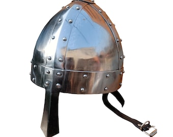 Medieval Norman Warrior Helmet Hand Forged 18G Mild Steel LARP SCA Cosplay Reenactment Adjustable Liner, LARP Cosplay