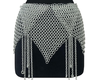 Chainmail Skirt Lightweight Aluminium 10mm Butted Ring Medieval Renaissance Faire Costume Rave Festival Outfit