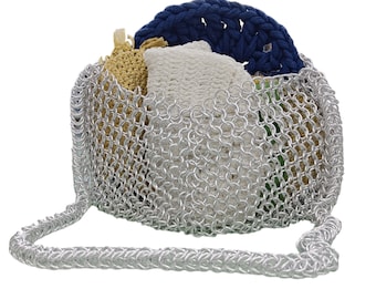 Aluminum Chainmail Bag, Lightweight Metal Mesh Shoulder Purse