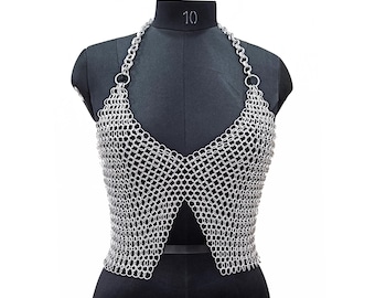 Aluminum Chainmail Top for Women 10mm Ring Lightweight Medieval Festival Wear