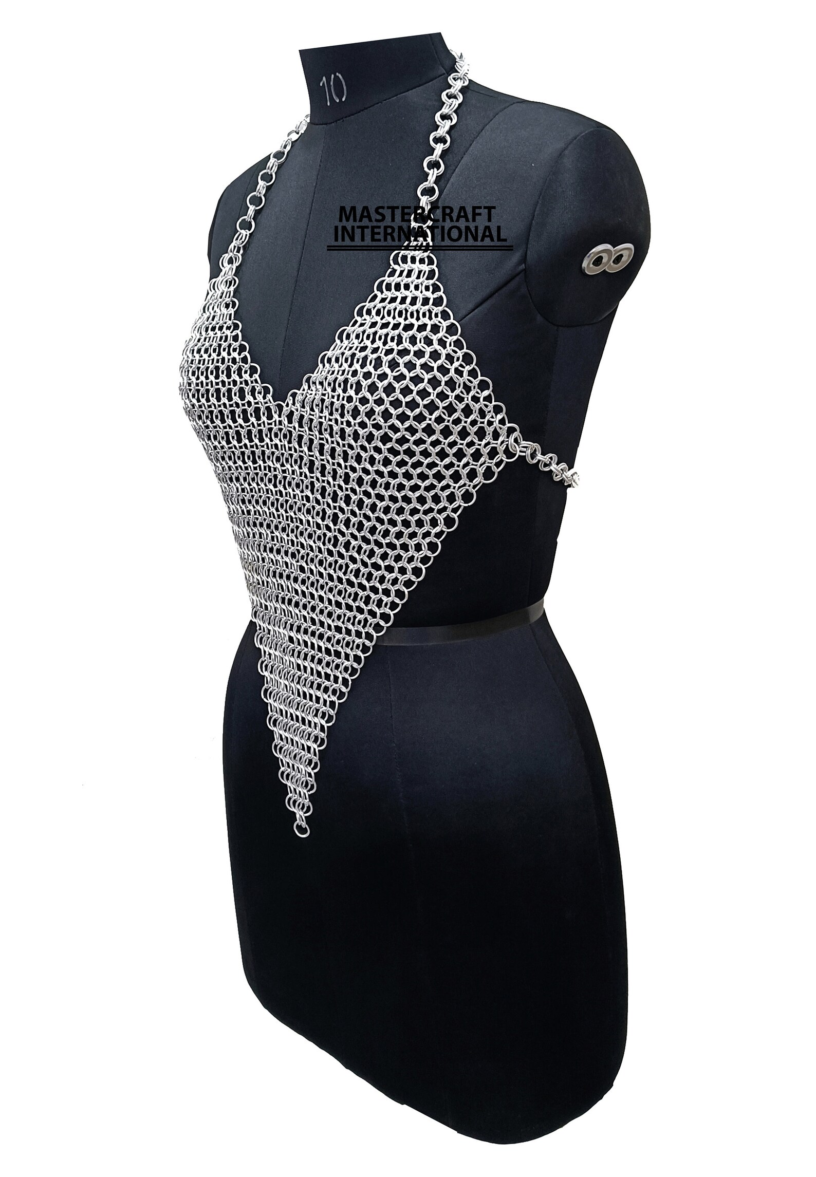 Handmade Butted Chainmail Top Bra Women Girls Aluminum Medieval Halter ...