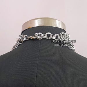 Aluminum Chainmail Necklace Medieval Choker Renaissance Faire Jewelry LARP Cosplay Accessory Festival Outfit Halloween Costume Gift image 9