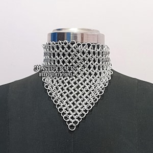 Aluminum Chainmail Necklace Medieval Choker Renaissance Faire Jewelry LARP Cosplay Accessory Festival Outfit Halloween Costume Gift image 1