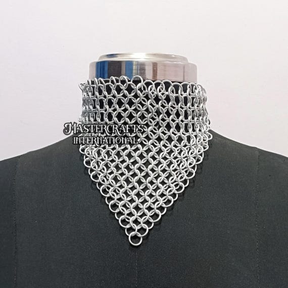 Aluminum Chainmail Necklace Medieval Choker Renaissance Faire Jewelry LARP Cosplay Accessory Festival Outfit Halloween Costume Gift