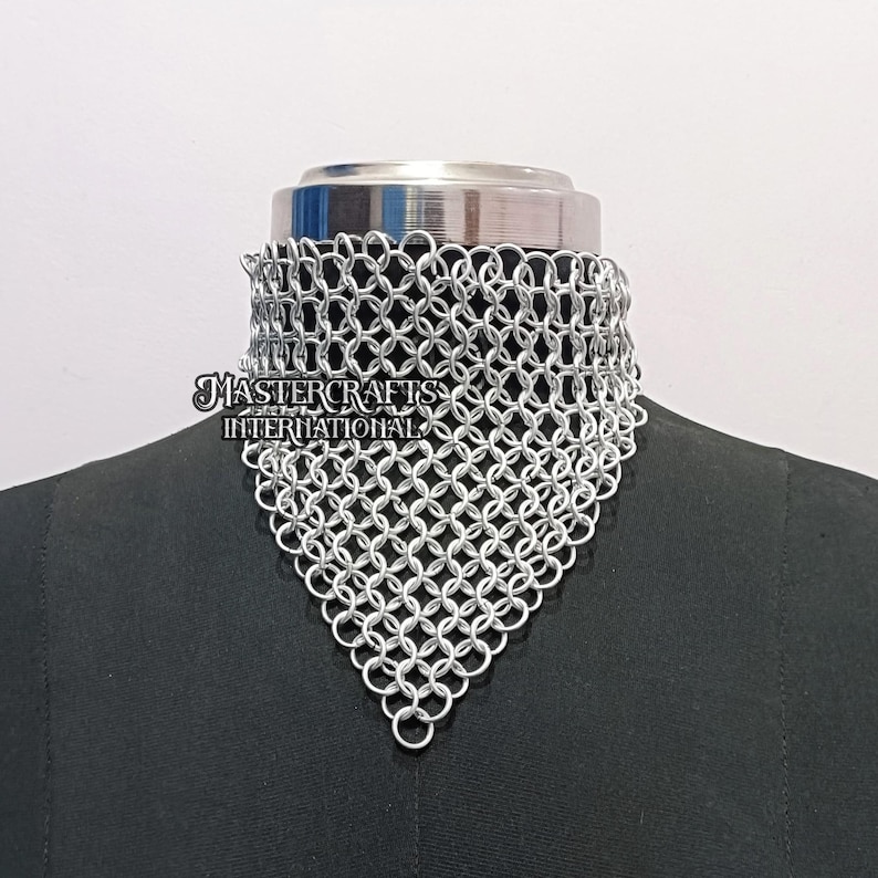 Aluminum Chainmail Necklace Medieval Choker Renaissance Faire Jewelry LARP Cosplay Accessory Festival Outfit Halloween Costume Gift image 1