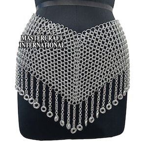 Chainmail Belt/Mini Skirt Aluminum Side Chain Layers Small Rings Ornamental Belt Belly Dance Belt Medieval Cosplay Larp Ren Faire Costume