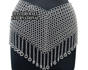 Aluminum Chainmail Skirt Handmade Medieval Waist Belt Armor for Women Rave Festival Outfit Cosplay Renaissance Fair Costume Halloween Gift