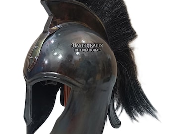 Griekse Troje Helm Middeleeuwse Ridder Armor Wearable Mild Steel Warrior Helm Spartaanse LARP Cosplay Renaissance Faire Kostuum Cadeau