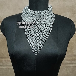 Chainmail Choker Necklace Aluminum Butted Ring Handmade Medieval Jewelry Lightweight Cosplay Accessory for Women Ren Faire Festival Outfit