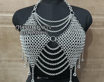 Middeleeuwse maliënkolder top aluminium 10 mm ringen Renaissance Faire LARP Festival Armor Fantasy Cosplay Halloween kostuum outfit