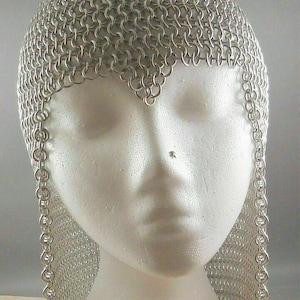 Chainmail Coif Aluminum Butted Ring Handmade Armor Rave Outfit Medieval Chainmail Coif Hood Ren Faire Costume, Valentine&#39;s Day Gifts