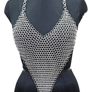 Handmade Butted Chainmail Top Bra Women Girls Aluminum Medieval Halter ...