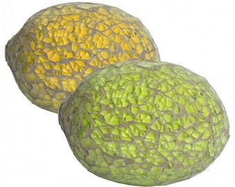 Mosaic Glass Lime & Lemon Ornament - Perfect addition to any bowl - Table Centrepiece - Coffee Table fruit bowl