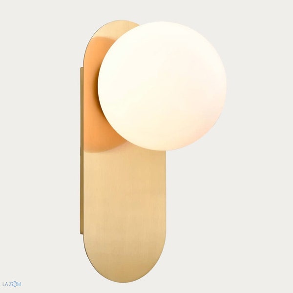 Morandi Modern Globe Wall Light Sconce with Opal Glass Shade