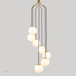 Morandi Modern Brass Multi Globe Chandelier 4-Lights & 7-Lights