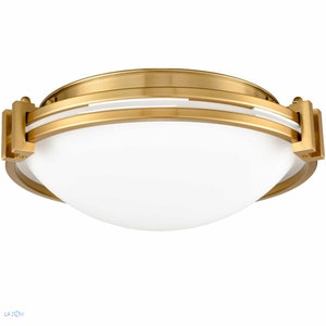 Scola Modern Flush Mount Ceiling Light 12 Inches Brass Ceiling Lighting