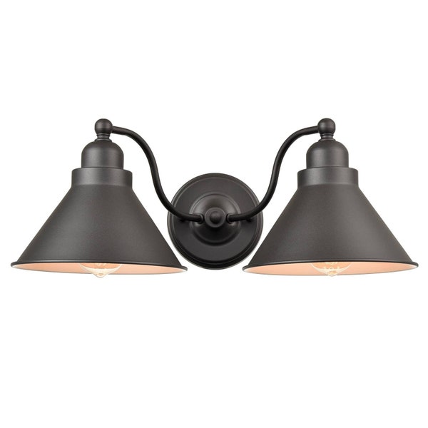 Favara Farmhouse Matte Black Industrial Wall Sconce