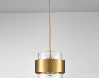 Cartegana Modern Brass Pendant Light Adjustable Hanging Light