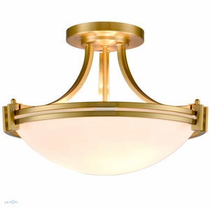 Capannori Modern Semi Flush Mount Ceiling Light 3-Light White Glass Shade