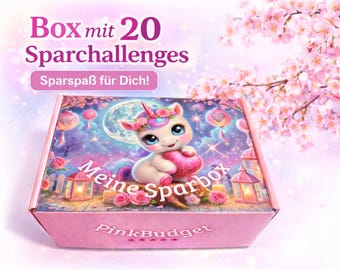 Challenges Überraschungsbox Meine Sparbox - Einmal quer durch 4 Jahre PinkBudget-Welt