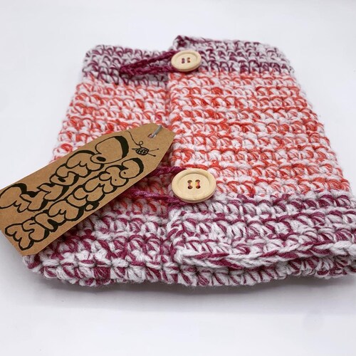 Multi-colored button shops pouch