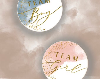 120 Adesivi Gender Reveal Party - Team Boy E Team Girl, Stelle 5 Cm, Per Baby Shower - Foto 6