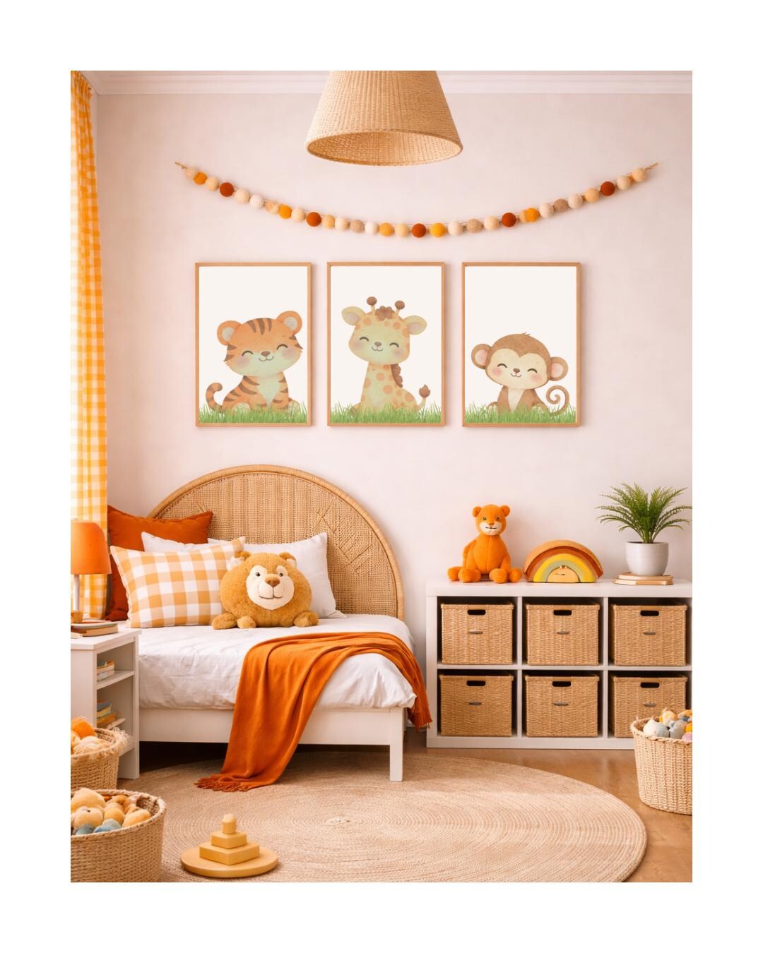 Safari Animals Nursery Art Print Set, Gender Neutral Jungle Decor - Etsy