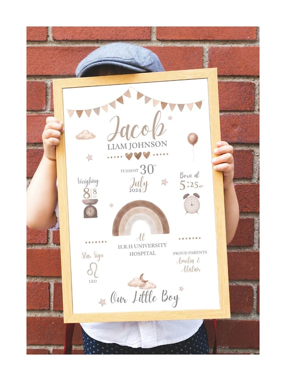 Baby in bloom, Welcome to the world, personalised baby gift
