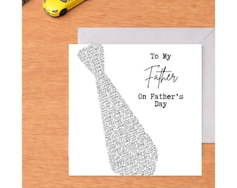Step Dad Vatertagskarte, moderne Typographie-Wortkunst, quadratische Karte 8 x 8 inch