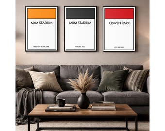 Fussball Objekt Kunstwerk, Monopoly Bild, Wandkunst, Geburtstag, Geschenk für Sie, Hull Thema, Geburtstag, Monopoly Stil