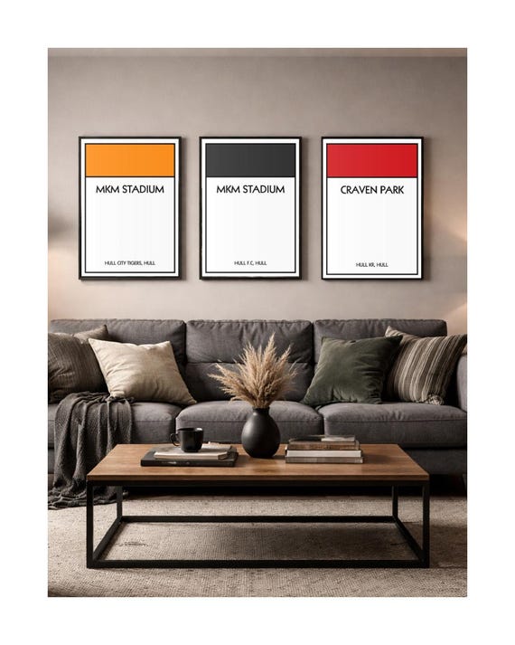 football property artwork, custom monopoly, wall art, birthday, gift for him, gift for her, hull theme, Monopoly style
