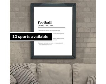Lustiger Fußball Definition Druck, Sport Humor Wandkunst, minimalistisches Poster