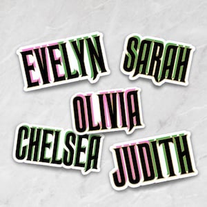 Custom Wicked Name Sticker | Water Resistant Sticker | Personalized Label