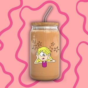 Dizzy Lizzie McG Cartoon Character Beer Can Glass