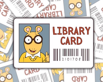 Arthur Library Card Waterproof Sticker | Laptop Sticker | Water Bottle Sticker